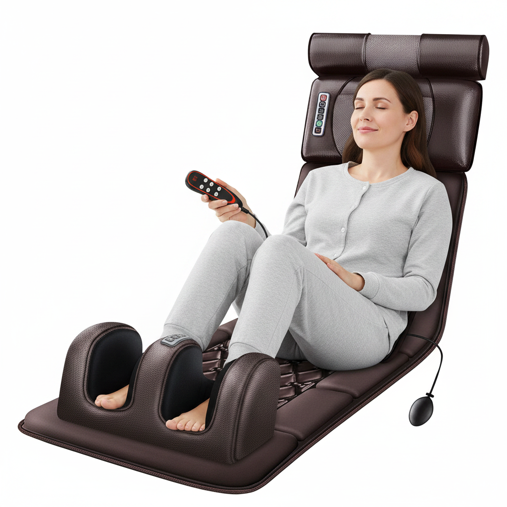 Full Body Massage Mat with Heated Neck and Foot Massager Foldable Quilted Pad with Remote Control - Image 10