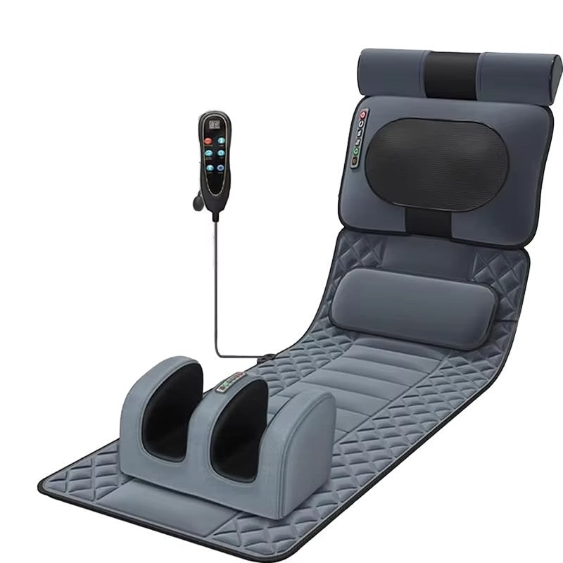 Full Body Massage Mat with Heated Neck and Foot Massager Foldable Quilted Pad with Remote Control - Image 3