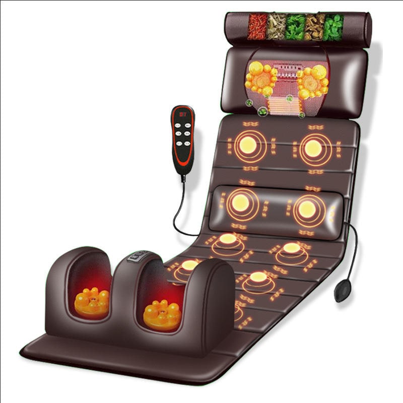 Full Body Massage Mat with Heated Neck and Foot Massager Foldable Quilted Pad with Remote Control - Image 6
