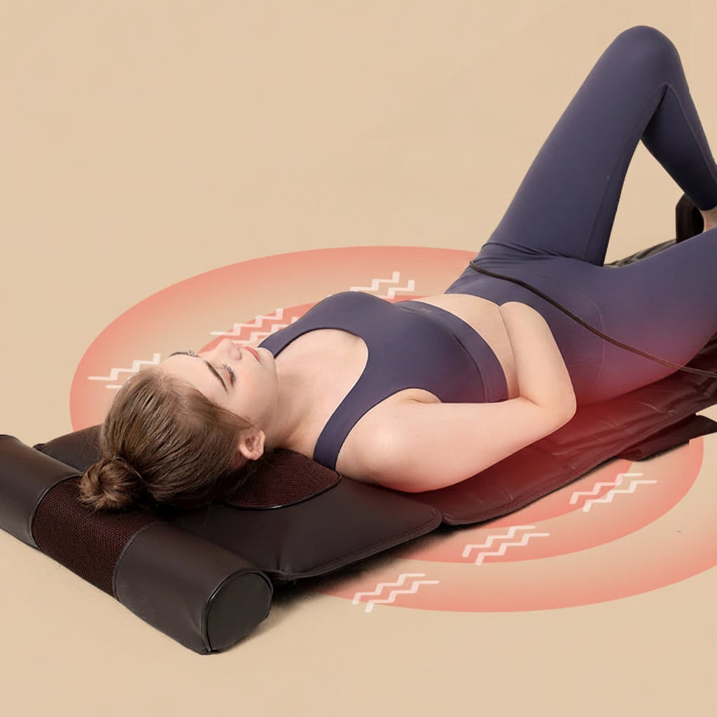 Full Body Massage Mat with Heated Neck and Foot Massager Foldable Quilted Pad with Remote Control - Image 9