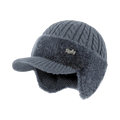 Fur Trapper Hat Winter Ear Flap with Cable Knit and Faux Trim - Image 1