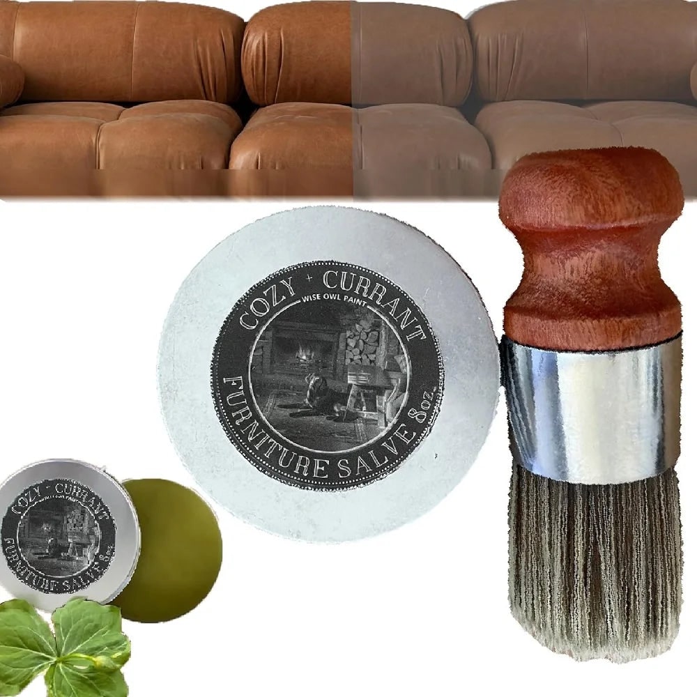 Furniture Salve Applicator Leather Care Conditioner Metal Tin Wooden Handle Polish - Image 4