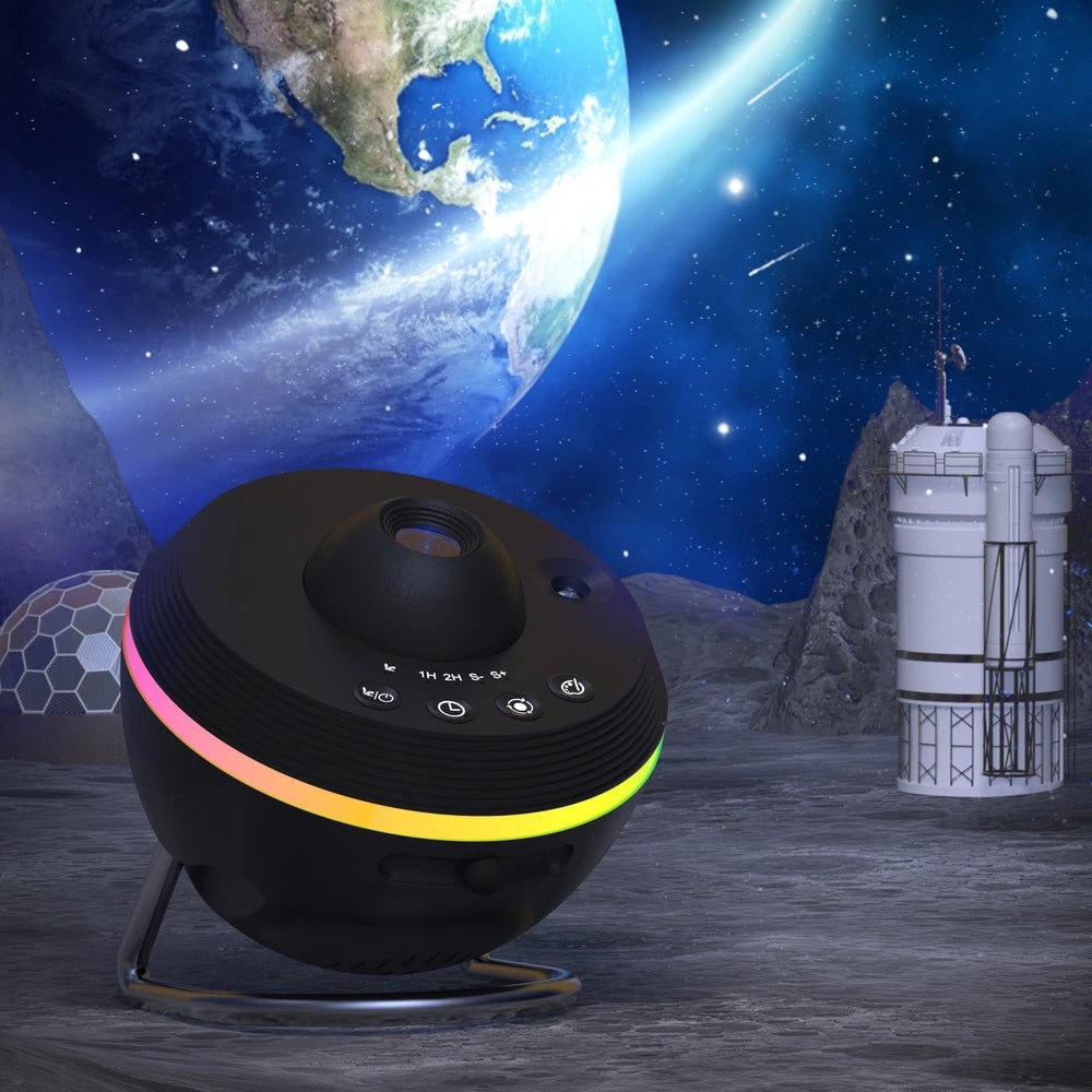 Galaxy Projector Stand Timer Ambient Light Spherical LED Ring Adjustable Tilt Night Sky - Image 5