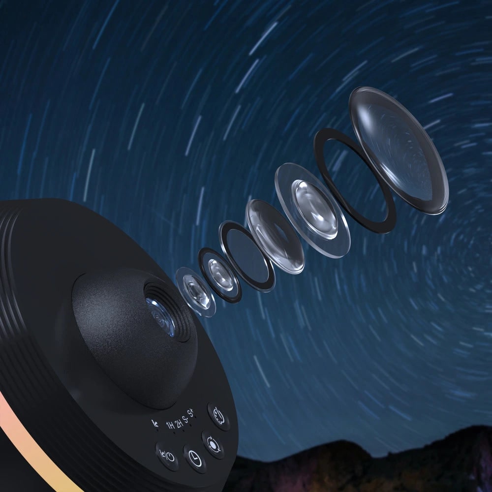 Galaxy Projector Stand Timer Ambient Light Spherical LED Ring Adjustable Tilt Night Sky - Image 8