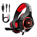 Gaming Headphones with Mic and LED Lights Wired Over-Ear Headset with Microphone and USB Power - Image 1