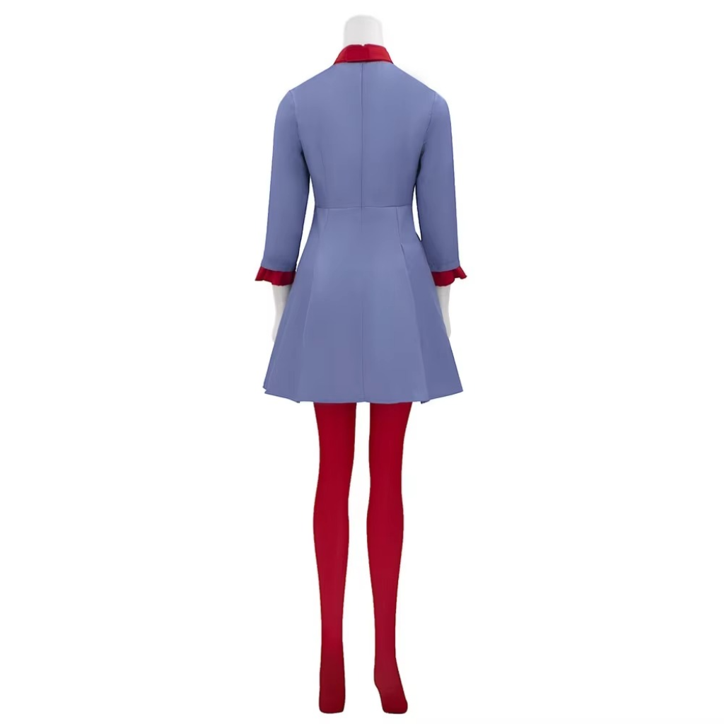 Girls' Halloween Anime Cosplay Costume Dress with Bow Tie and Red Collar for Police Officer Party - Image 5