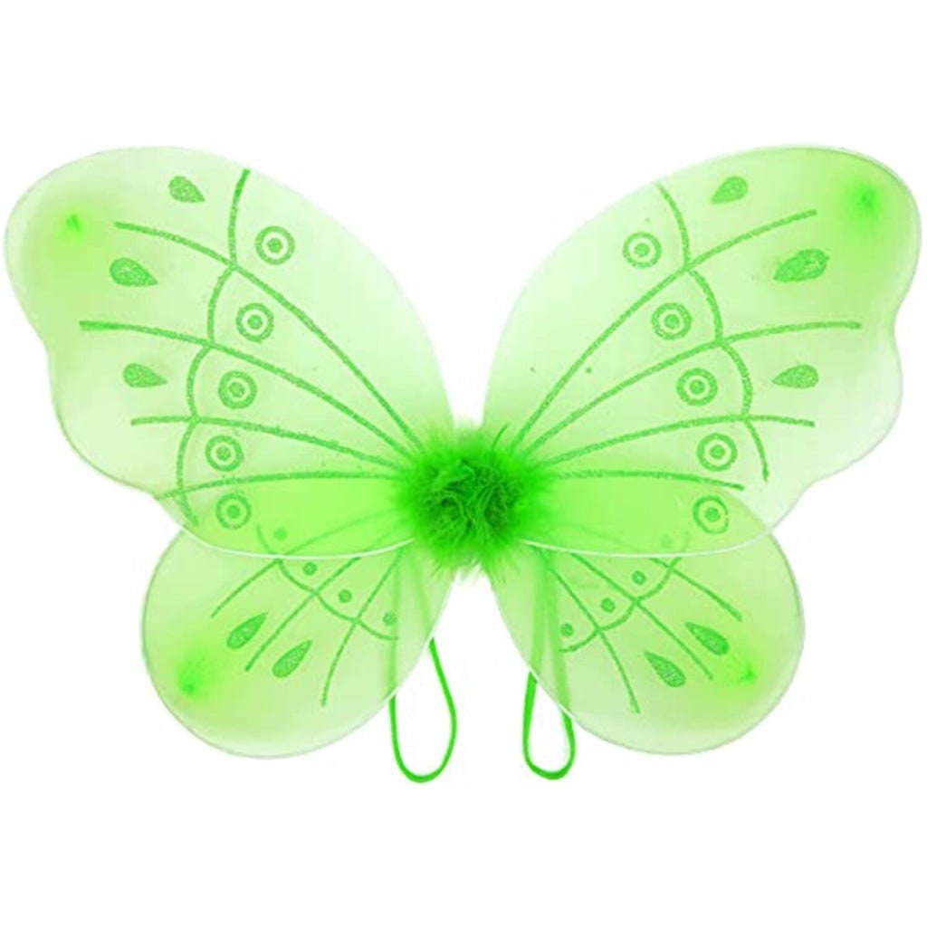 Girls' Halloween Fairy Costume and Dress Set with Wings Tiara Wand and Gloves for Pretend Play Party - Image 4