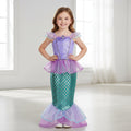 Girls' Halloween Mermaid Costume Dress with Sequin Accessories for Dress-Up Party - Image 1