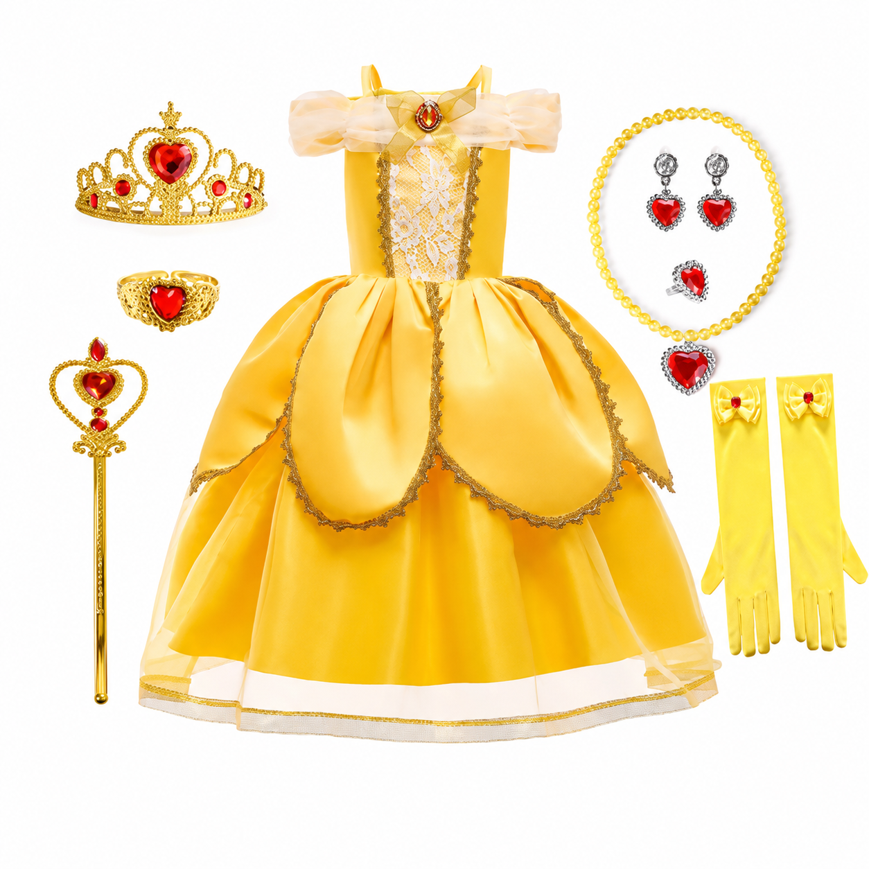 Girls' Halloween Princess Costume and Dresses with Accessories Complete Dress Up Set - Image 2