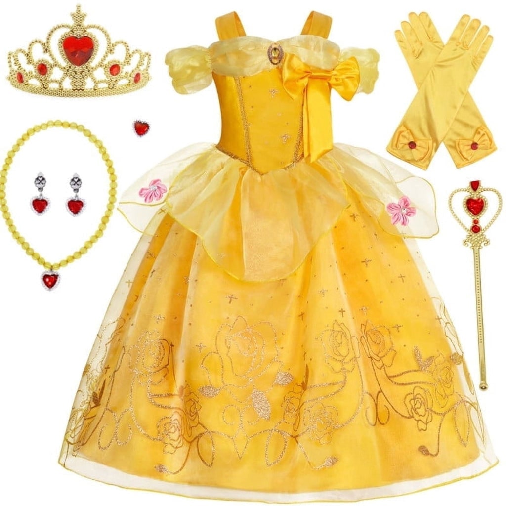 Girls' Halloween Princess Costume and Dresses with Accessories Complete Dress Up Set - Image 22