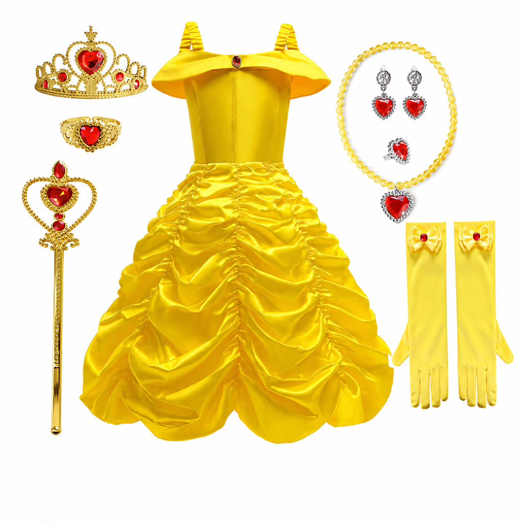 Girls' Halloween Princess Costume and Dresses with Accessories Complete Dress Up Set - Image 7