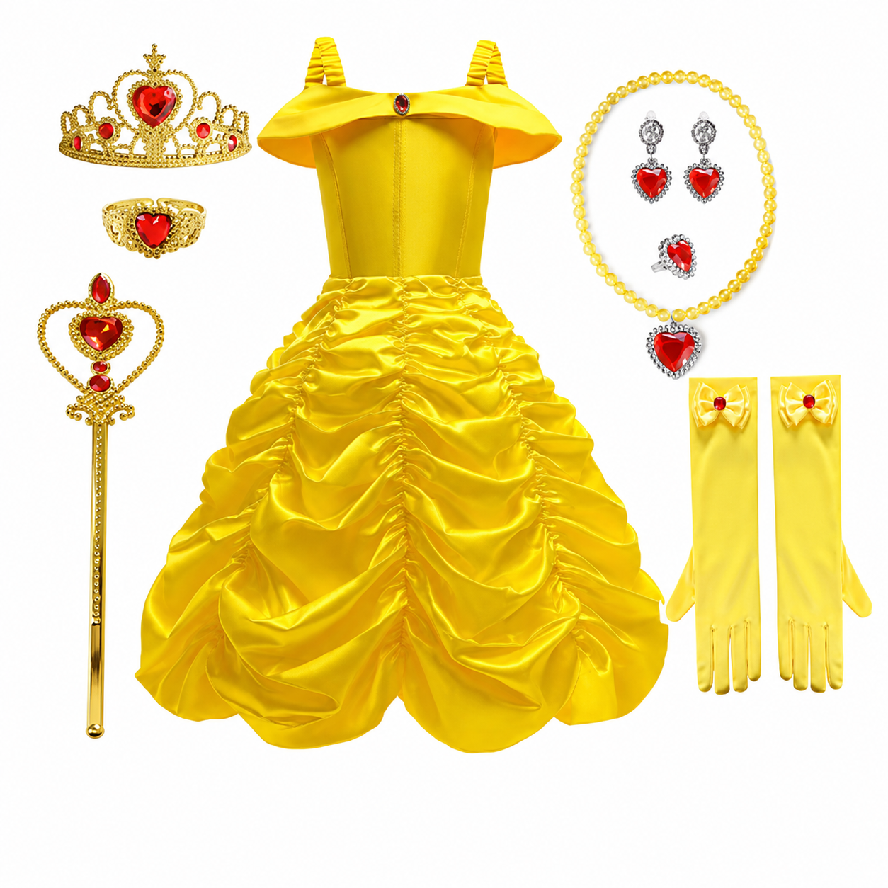 Girls' Halloween Princess Costume and Dresses with Accessories Complete Dress Up Set - Image 7