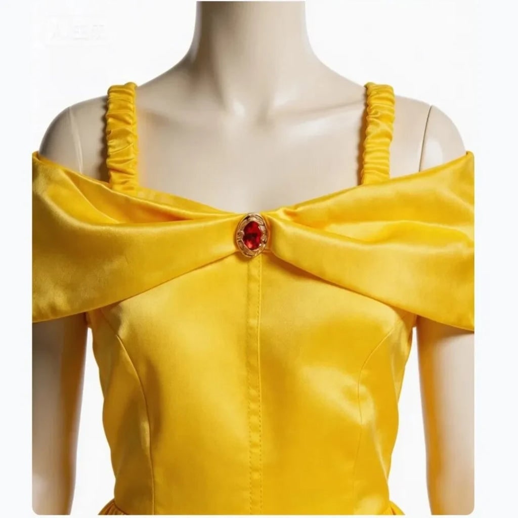 Girls' Halloween Princess Costume Ball Gown Dress with Off-Shoulder Neckline and Accessories - Image 4