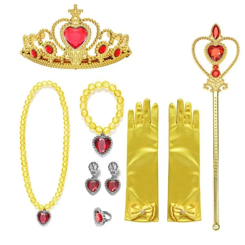 Girls' Halloween Princess Costume Ball Gown Dress with Off-Shoulder Neckline and Accessories - Image 7