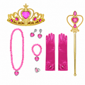 Girls' Halloween Princess Costume Dress with Crown Wand Gloves and Accessories for Party - Image 2
