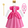 Girls' Halloween Princess Costume Dress with Crown Wand Gloves and Accessories for Party - Image 6