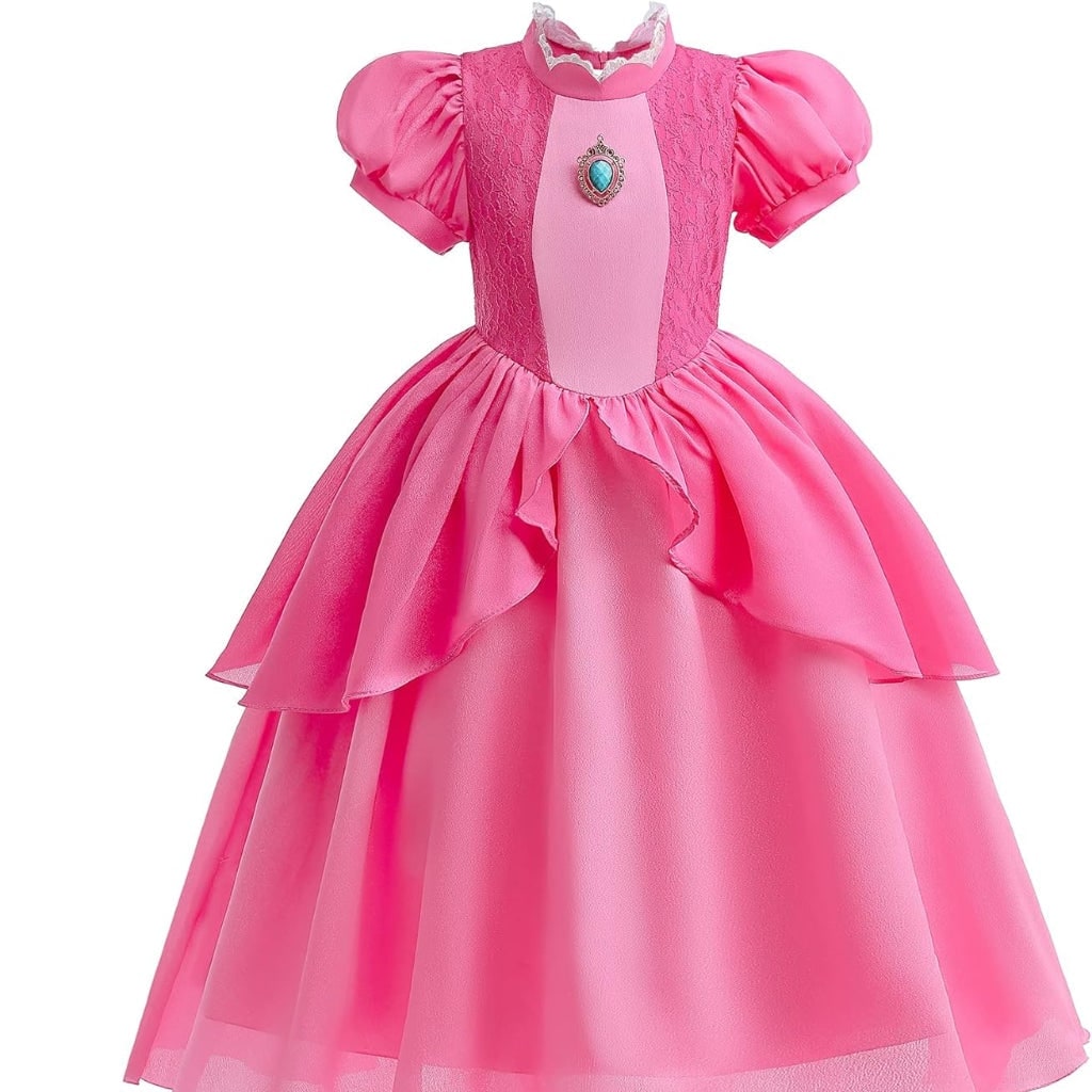 Girls' Halloween Princess Costume Dress with Crown Wand Gloves and Accessories for Party - Image 7