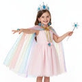 Girls' Halloween Princess Dress Up Cape Costume Accessory Set with Tiara and Wand Adult Belle - Image 1