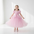 Girls' Halloween Princess Party Dress with Puff Sleeves and Tulle Skirt Fall Dresses - Image 1