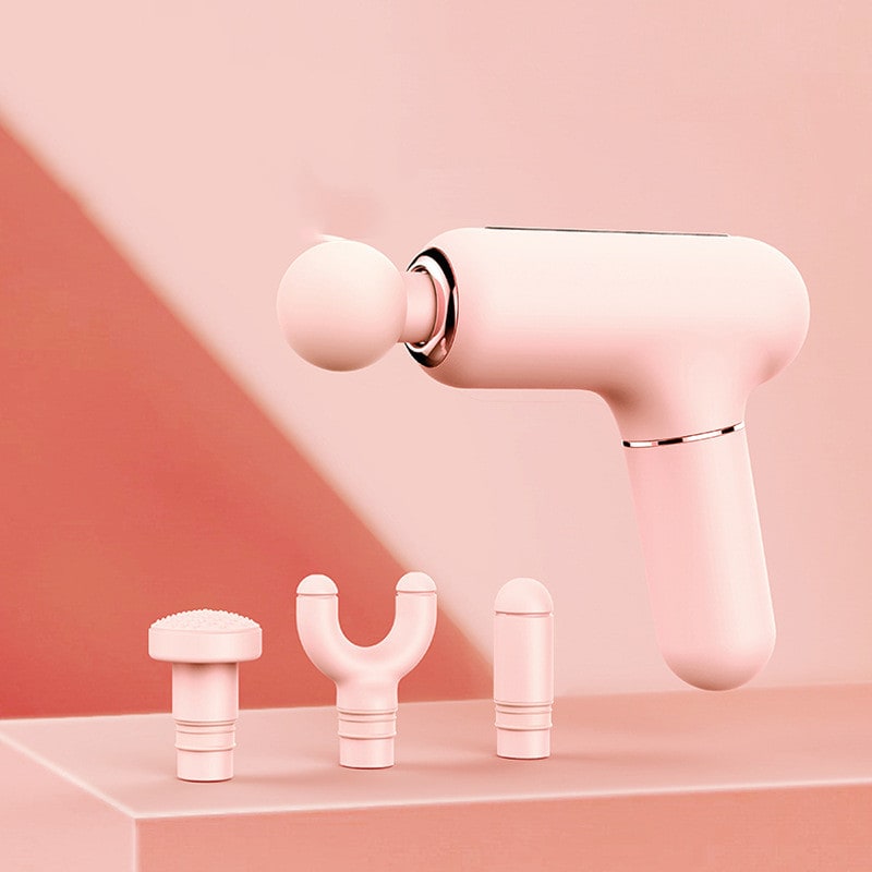Girls' Mini Handheld Percussion Massage Gun with 4 Interchangeable Heads for Deep Tissue and Portable - Image 7