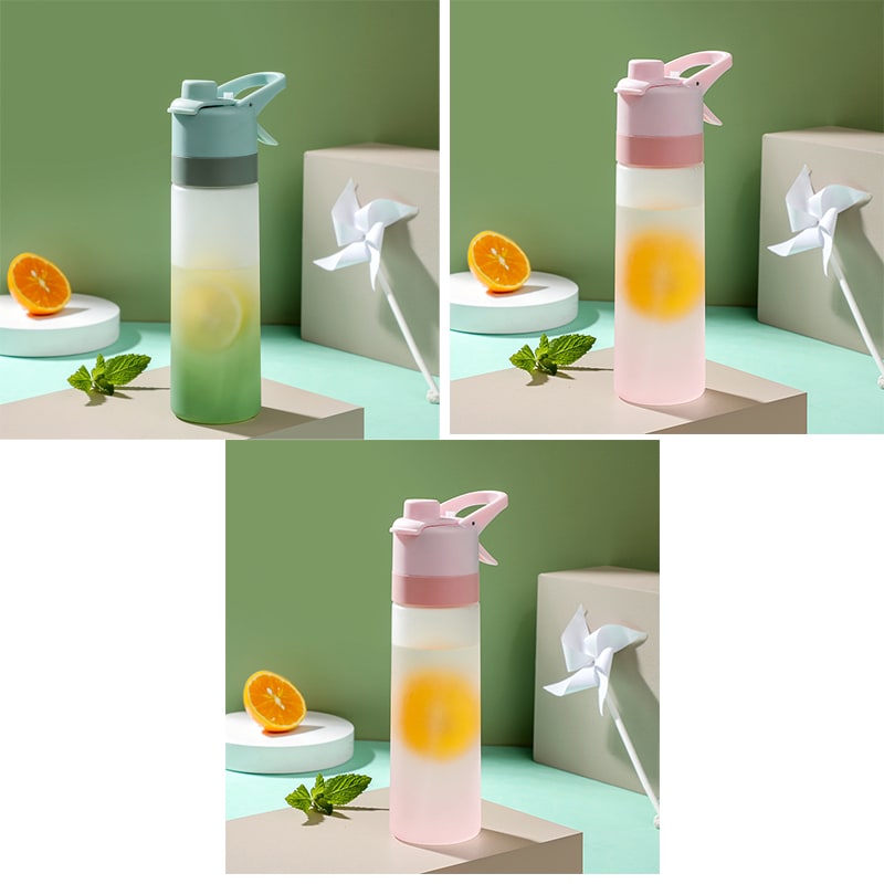 Girls' Misting Stainless Steel Water Bottle with Spray Trigger Flip-Top Spout for Sports Fitness - Image 10