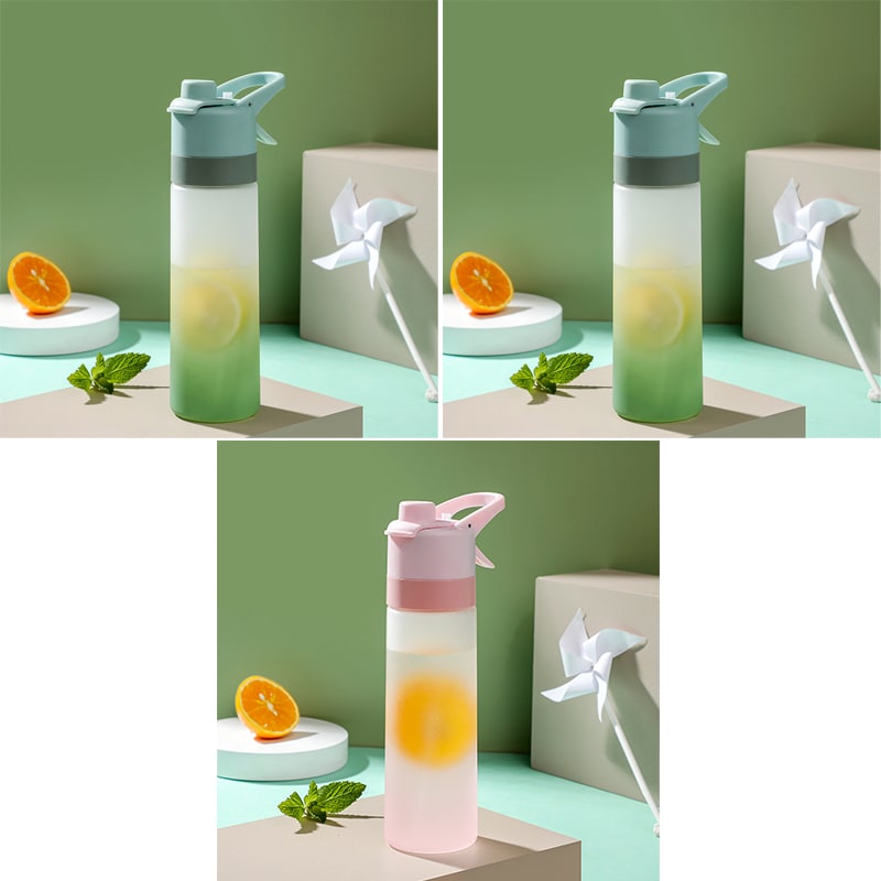 Girls' Misting Stainless Steel Water Bottle with Spray Trigger Flip-Top Spout for Sports Fitness - Image 13