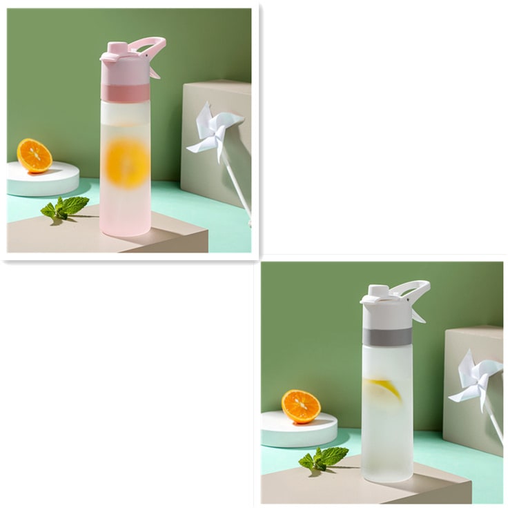 Girls' Misting Stainless Steel Water Bottle with Spray Trigger Flip-Top Spout for Sports Fitness - Image 16