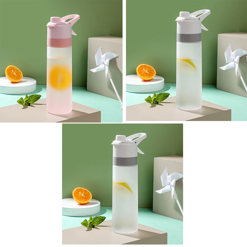 Girls' Misting Stainless Steel Water Bottle with Spray Trigger Flip-Top Spout for Sports Fitness - Image 25