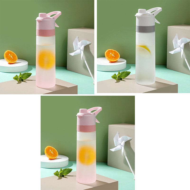 Girls' Misting Stainless Steel Water Bottle with Spray Trigger Flip-Top Spout for Sports Fitness - Image 29