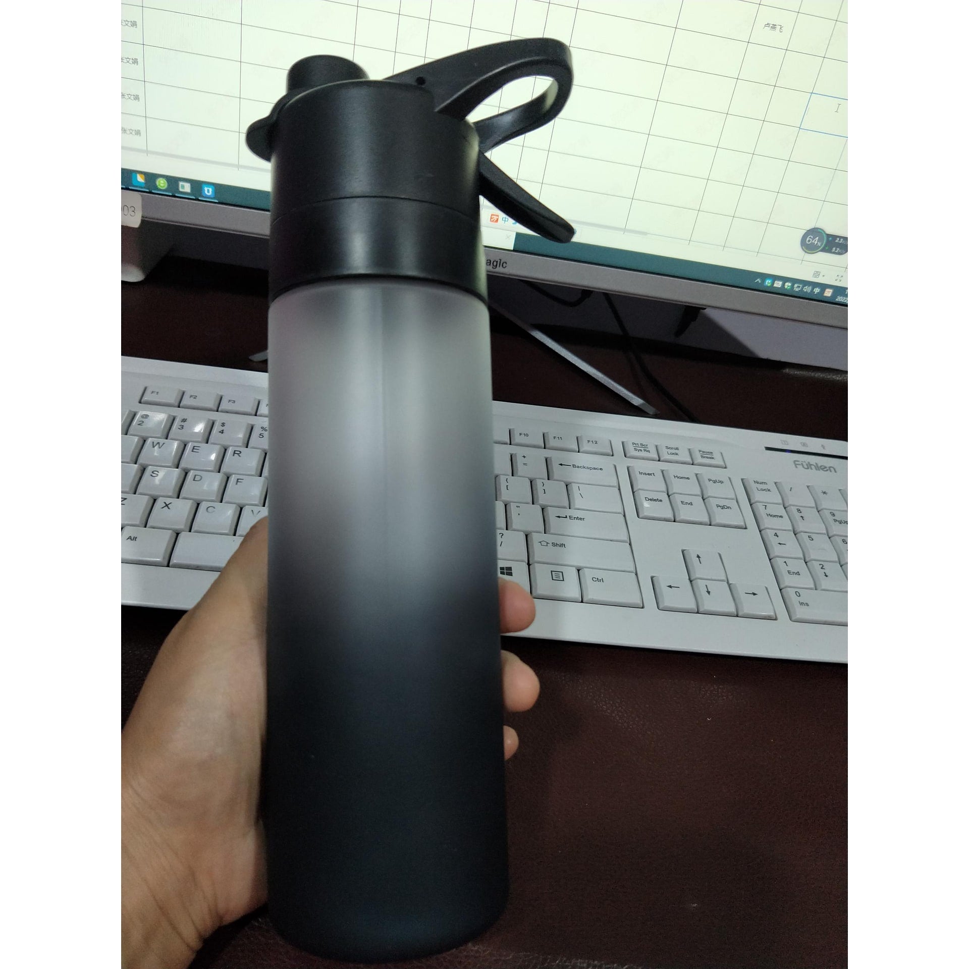 Girls' Misting Stainless Steel Water Bottle with Spray Trigger Flip-Top Spout for Sports Fitness - Image 36
