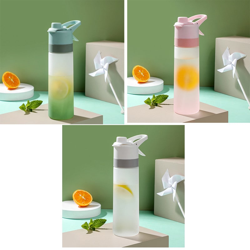 Girls' Misting Stainless Steel Water Bottle with Spray Trigger Flip-Top Spout for Sports Fitness - Image 37