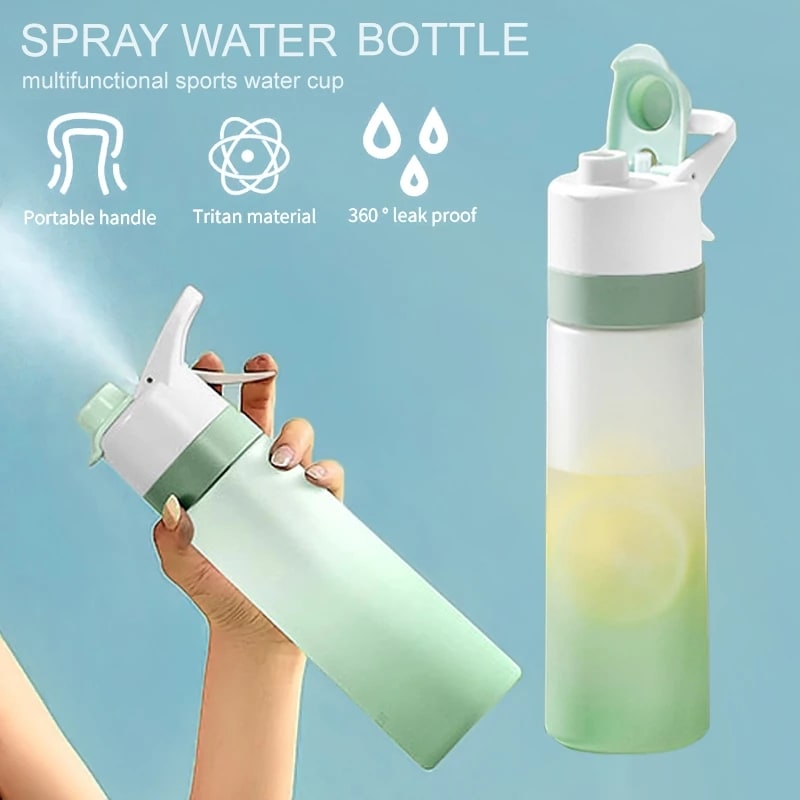 Girls' Misting Stainless Steel Water Bottle with Spray Trigger Flip-Top Spout for Sports Fitness - Image 7