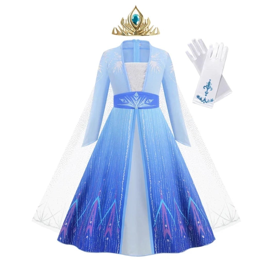 Girls' Princess Costume Dress with Cape and Accessories - Image 2
