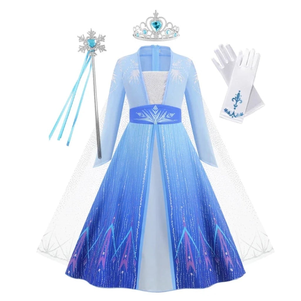 Girls' Princess Costume Dress with Cape and Accessories - Image 5