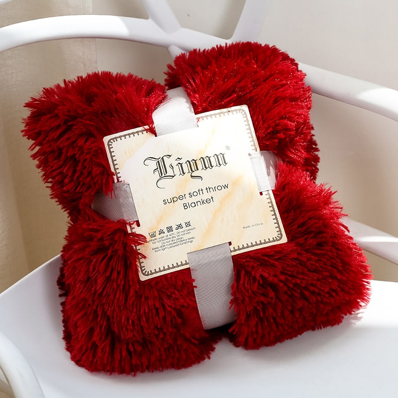 Girls' Soft Faux Fur Throw Blanket with Plush Shaggy Texture and Fluffy Long Pile Design - Image 1