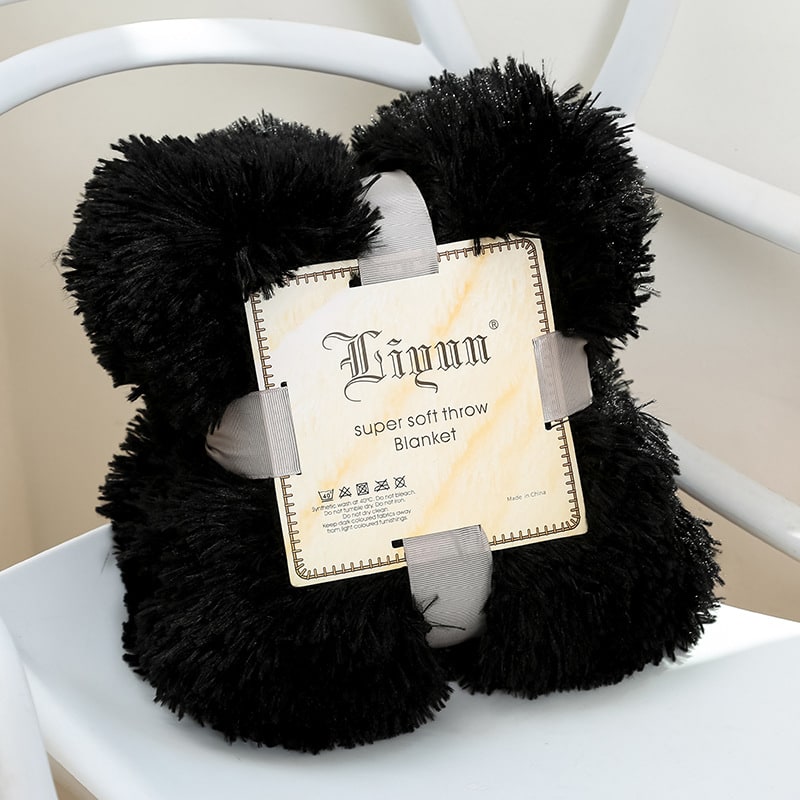 Girls' Soft Faux Fur Throw Blanket with Plush Shaggy Texture and Fluffy Long Pile Design - Image 11