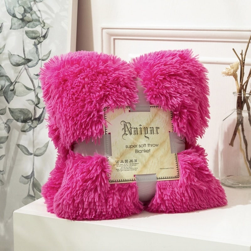 Girls' Soft Faux Fur Throw Blanket with Plush Shaggy Texture and Fluffy Long Pile Design - Image 12