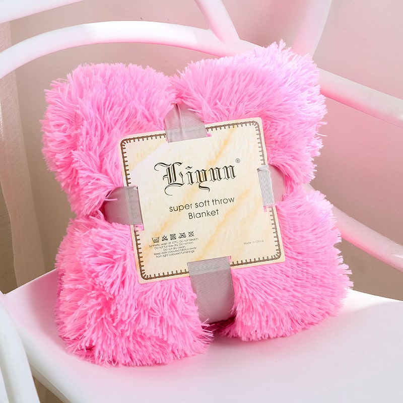 Girls' Soft Faux Fur Throw Blanket with Plush Shaggy Texture and Fluffy Long Pile Design - Image 15