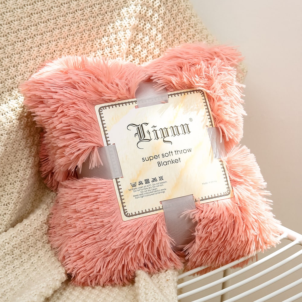 Girls' Soft Faux Fur Throw Blanket with Plush Shaggy Texture and Fluffy Long Pile Design - Image 17