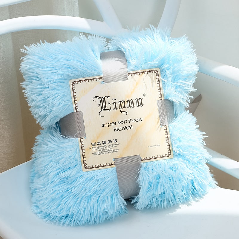 Girls' Soft Faux Fur Throw Blanket with Plush Shaggy Texture and Fluffy Long Pile Design - Image 2