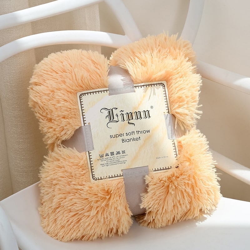 Girls' Soft Faux Fur Throw Blanket with Plush Shaggy Texture and Fluffy Long Pile Design - Image 9