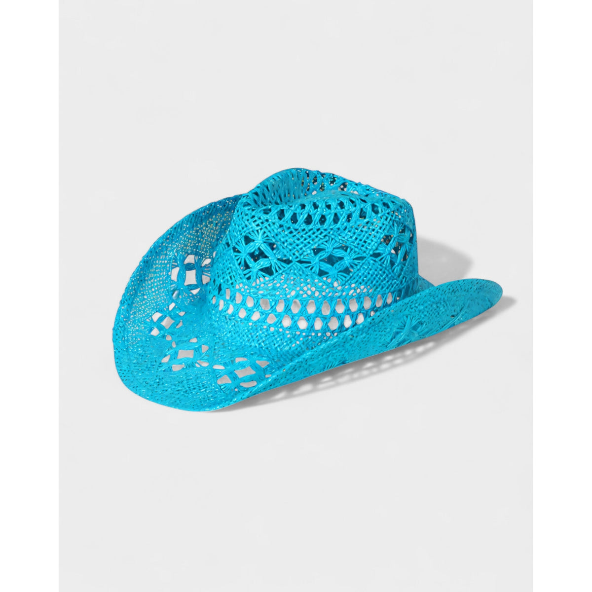 Girls' Straw Cowboy Hat with Open Weave Pattern and Wide Brim - Image 7