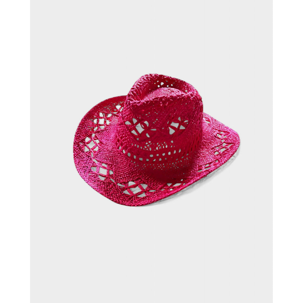 Girls' Straw Cowboy Hat with Open Weave Pattern and Wide Brim - Image 8
