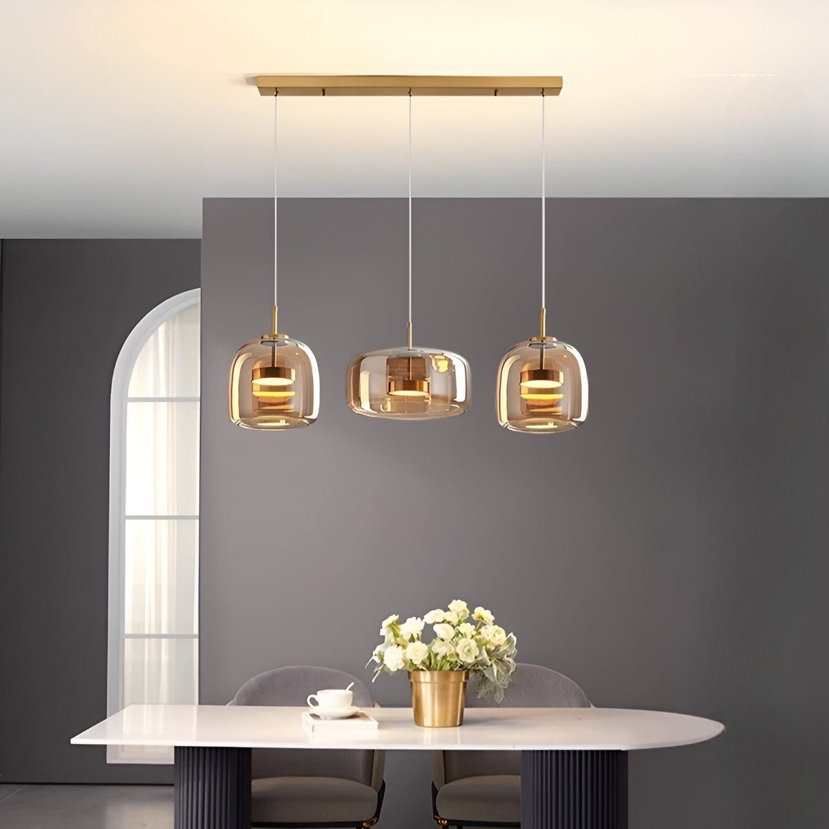 Glass Pendant Lights with LED and Adjustable Cord for Kitchen Island Living Room Ceiling - Image 18