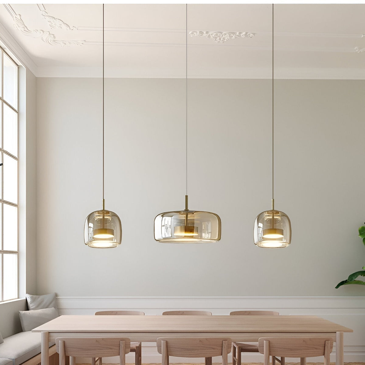 Glass Pendant Lights with LED and Adjustable Cord for Kitchen Island Living Room Ceiling - Image 21