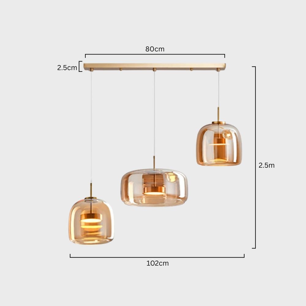 Glass Pendant Lights with LED and Adjustable Cord for Kitchen Island Living Room Ceiling - Image 49