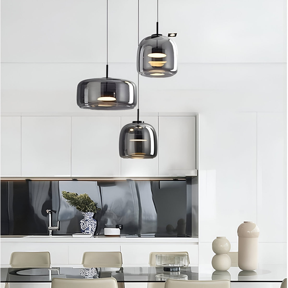 Glass Pendant Lights with LED and Adjustable Cord for Kitchen Island Living Room Ceiling - Image 7