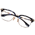 Gold Frame Reading Glasses Vintage Style Browline Metal Adjustable Nose Pads - Image 1