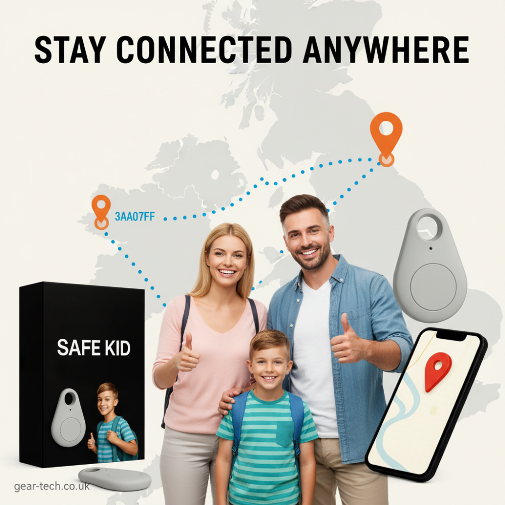 GPS Tracker with Android Bluetooth Connectivity Water-Resistant Keyring Tag and Smart App - Image 1