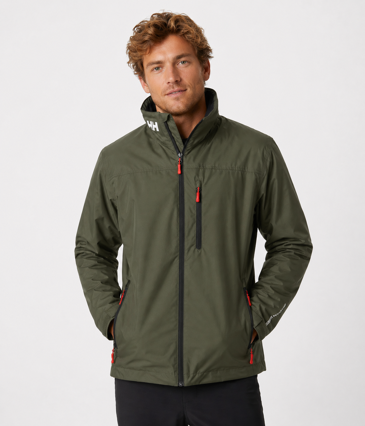 Men's Zip-Up Jacket with Water-Resistant Design and Collar